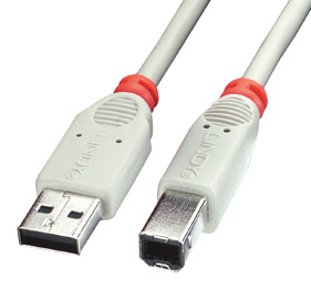 USB 2.0 Kabel Typ A/B hellgrau, 2m
